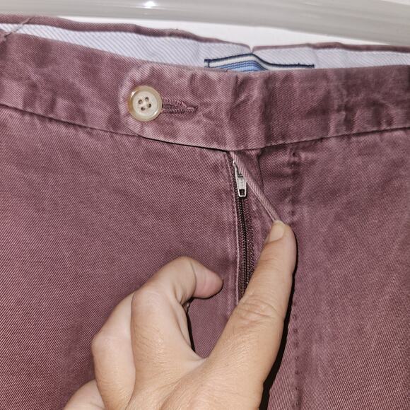 Peter Millar Chino Pants Mens 34x31 Burgundy Pima Cotton Preppy Classic Golf - Picture 3 of 9